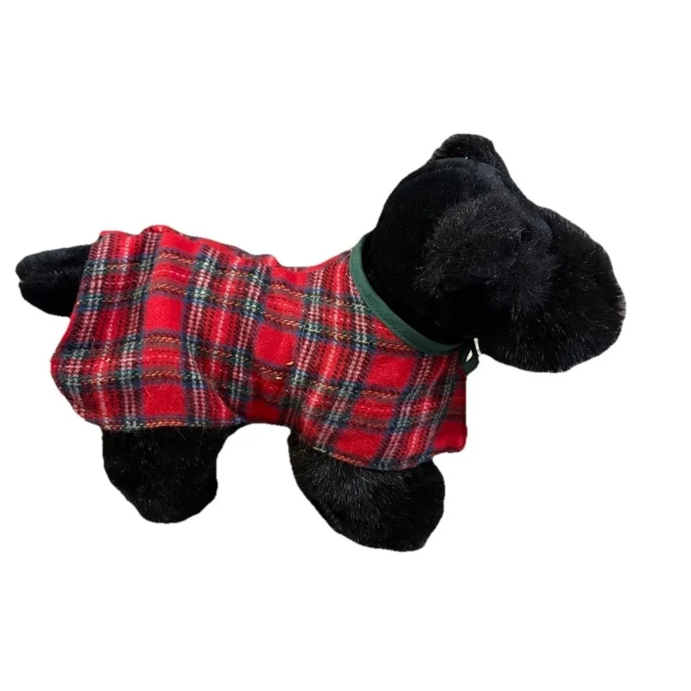Harrods Scottish Terrier Scottie Dog Plush Red Tartan Coat Blk StuffedDog London